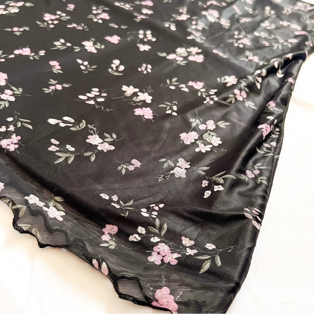 SHEIN Womens Ditsy Floral Print Lettuce Trim Cami Dress, Size L - Picture 9 of 10